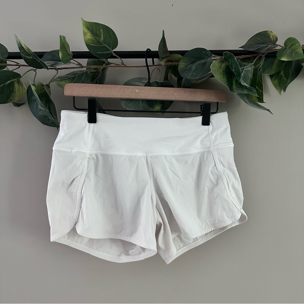 Lululemon White Speed Up Shorts